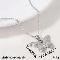 Retro Simple Style Butterfly 304 Stainless Steel Plating 18K Gold Plated Unisex Pendant Necklace sku image 1