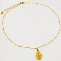 Retro Classic Style Palm 304 Stainless Steel Irregular Plating 18K Gold Plated Women's Pendant Necklace main image 3