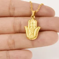 Retro Classic Style Palm 304 Stainless Steel Irregular Plating 18K Gold Plated Women's Pendant Necklace main image 4