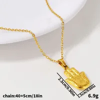 Retro Classic Style Palm 304 Stainless Steel Irregular Plating 18K Gold Plated Women's Pendant Necklace main image 2