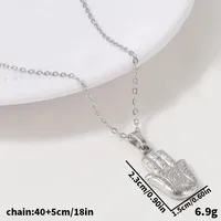 Retro Classic Style Palm 304 Stainless Steel Irregular Plating 18K Gold Plated Women's Pendant Necklace sku image 1