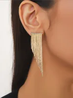 1 Pair IG Style Shiny Geometric Copper Drop Earrings sku image 1