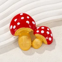 Pastoral Mushroom Zinc Alloy Enamel Unisex Brooches main image 3
