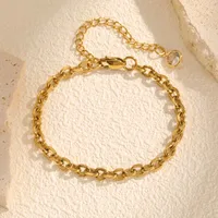 Vintage Style Classic Style Geometric 304 Stainless Steel 18K Gold Plated Cable Chain Bracelets In Bulk main image 7