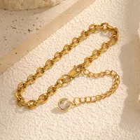Vintage Style Classic Style Geometric 304 Stainless Steel 18K Gold Plated Cable Chain Bracelets In Bulk main image 8