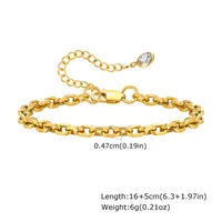 Vintage Style Classic Style Geometric 304 Stainless Steel 18K Gold Plated Cable Chain Bracelets In Bulk main image 2