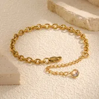 Vintage Style Classic Style Geometric 304 Stainless Steel 18K Gold Plated Cable Chain Bracelets In Bulk main image 5
