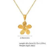 Wholesale Jewelry Vintage Style Classic Style Star Flower 201 Stainless Steel 18K Gold Plated Pendant Necklace Cable Chain sku image 1
