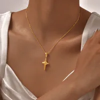 Wholesale Jewelry Vintage Style Classic Style Star Flower 201 Stainless Steel 18K Gold Plated Pendant Necklace Cable Chain main image 9