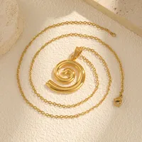 Wholesale Jewelry Vintage Style Classic Style Star Flower 201 Stainless Steel 18K Gold Plated Pendant Necklace Cable Chain main image 5