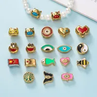 Cute Retro National Flag Letter Devil's Eye 304 Stainless Steel Enamel DIY Jewelry Accessories main image 1