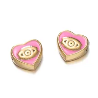 Cute Retro National Flag Letter Devil's Eye 304 Stainless Steel Enamel DIY Jewelry Accessories sku image 3