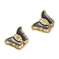 Cute Retro National Flag Letter Devil's Eye 304 Stainless Steel Enamel DIY Jewelry Accessories sku image 7