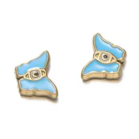 Cute Retro National Flag Letter Devil's Eye 304 Stainless Steel Enamel DIY Jewelry Accessories sku image 8