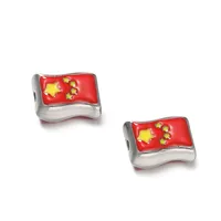 Cute Retro National Flag Letter Devil's Eye 304 Stainless Steel Enamel DIY Jewelry Accessories sku image 15