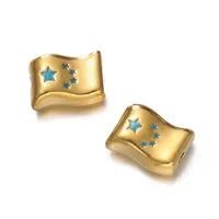 Cute Retro National Flag Letter Devil's Eye 304 Stainless Steel Enamel DIY Jewelry Accessories sku image 16