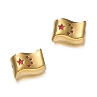 Cute Retro National Flag Letter Devil's Eye 304 Stainless Steel Enamel DIY Jewelry Accessories sku image 18
