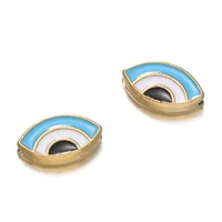Cute Retro National Flag Letter Devil's Eye 304 Stainless Steel Enamel DIY Jewelry Accessories sku image 25
