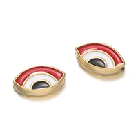 Cute Retro National Flag Letter Devil's Eye 304 Stainless Steel Enamel DIY Jewelry Accessories sku image 28