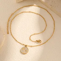 Wholesale Jewelry Vintage Style Palm Tree 201 Stainless Steel 18K Gold Plated Pendant Necklace Cable Chain main image 8