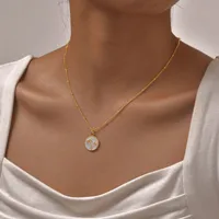 Wholesale Jewelry Vintage Style Palm Tree 201 Stainless Steel 18K Gold Plated Pendant Necklace Cable Chain main image 3