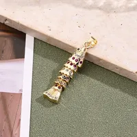 Casual Modern Style Simple Style Carp Copper Handmade Polishing Plating Zircon 18K Gold Plated White Gold Plated DIY Jewelry Accessories main image 6