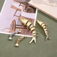 Casual Modern Style Simple Style Carp Copper Handmade Polishing Plating Zircon 18K Gold Plated White Gold Plated DIY Jewelry Accessories main image 1