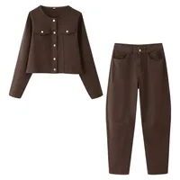 Holiday Selfie Women's Casual Elegant Streetwear Solid Color Polyester Pant Co-ord Set Shorts Sets main image 3