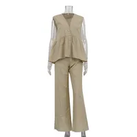 Casual Holiday Daily Women's Elegant Solid Color Cotton Pants Sets Shorts Sets sku image 10
