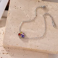 IG Style Simple Style Classic Style Flower 304 Stainless Steel 16K Gold Plated White Gold Plated Women's Bracelets main image 5