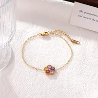 IG Style Simple Style Classic Style Flower 304 Stainless Steel 16K Gold Plated White Gold Plated Women's Bracelets main image 4