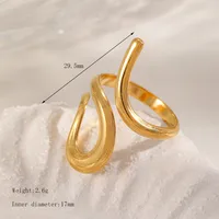 Casual Simple Style Irregular Geometric 304 Stainless Steel 18K Gold Plated Women's Open Rings sku image 1
