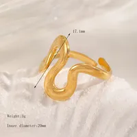 Casual Simple Style Irregular Geometric 304 Stainless Steel 18K Gold Plated Women's Open Rings sku image 2