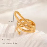 Casual Simple Style Irregular Geometric 304 Stainless Steel 18K Gold Plated Women's Open Rings sku image 3