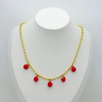 Retro Classic Style Cherry Apple Strawberry Copper Women's Multi Charms Necklace main image 6