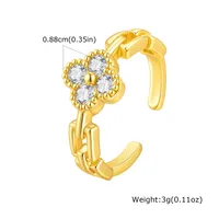 Wholesale Jewelry Classic Style Artistic Copper Zircon Plating Open Rings main image 2