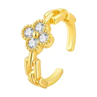 Wholesale Jewelry Classic Style Artistic Copper Zircon Plating Open Rings main image 10