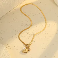 Classic Style Commute Heart Shape 304 Stainless Steel Women's Pendant Necklace Choker main image 7