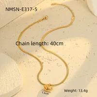 Classic Style Commute Heart Shape 304 Stainless Steel Women's Pendant Necklace Choker sku image 2