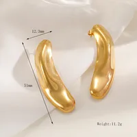 1 Pair Retro Exaggerated Classic Style Irregular Geometric 304 Stainless Steel 18K Gold Plated Ear Studs sku image 1