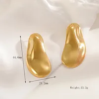 1 Pair Retro Exaggerated Classic Style Irregular Geometric 304 Stainless Steel 18K Gold Plated Ear Studs sku image 2