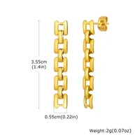 Vintage Style Classic Style Geometric Plating 304 Stainless Steel 18K Gold Plated Butterfly Backs Drop Earrings main image 2