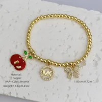 Classic Style Devil's Eye Heart Shape Copper 18K Gold Plated Women's Bracelets main image 2