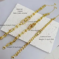 Classic Style Geometric Copper Zircon 18K Gold Plated Women's Bracelets main image 1
