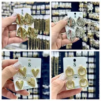 1 Pair/Package IG Style Casual Modern Style Irregular Square Heart Shape Polishing Inlay Copper Zircon 18K Gold Plated Ear Studs main image 1