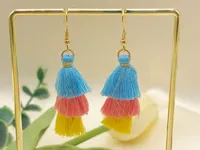 1 Pair Ethnic Style Tassel Cloth Drop Earrings main image 1