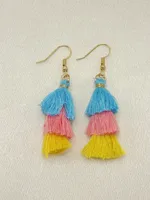 1 Pair Ethnic Style Tassel Cloth Drop Earrings main image 3