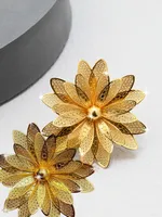 1 Pair Elegant Vintage Style Flower Pleated Iron Drop Earrings main image 6