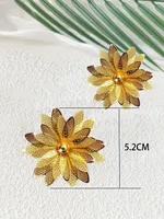 1 Pair Elegant Vintage Style Flower Pleated Iron Drop Earrings main image 2