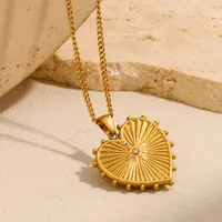 Retro Classic Style Heart Shape 304 Stainless Steel Plating 18K Gold Plated Women's Pendant Necklace main image 4